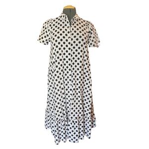 Lisa Marie Fernandez White and Black Polka Dot Aline dress